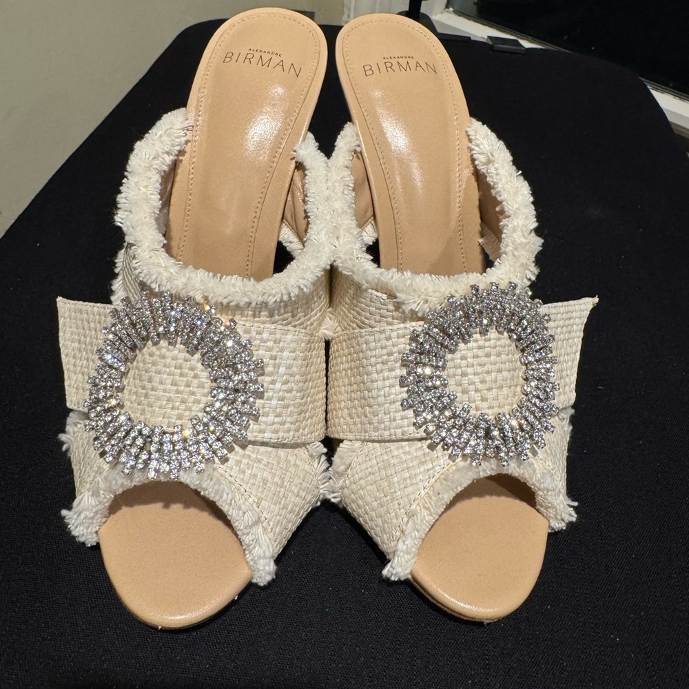 Cream Women's Shoes with Crystal Embellishments